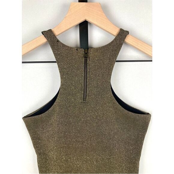 All Saints NWT Norma Bodysuit in Gold Sparkle Size 10 - Picture 8 of 16